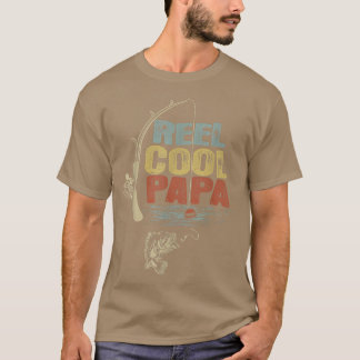 Lustiger Fischer Herren Vintage Rolle Cool Papa 25 T-Shirt
