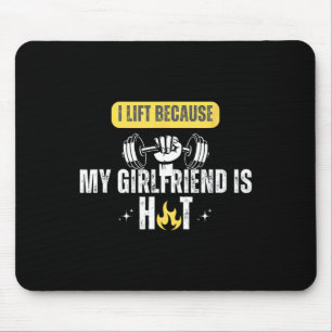 Lustiger Fitness-Gym-Ratte Ich hebe, weil meine Fr Mousepad