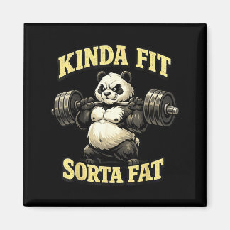 Lustiger Fitness-Panda_ Einigermaßen fit, ziemlich Magnet