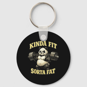 Lustiger Fitness-Panda_ Einigermaßen fit ziemlich Schlüsselanhänger