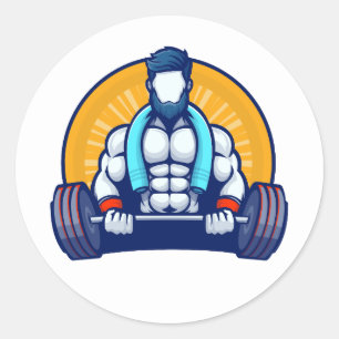 Lustiger Fitness-Sticker fürs Gym Schwitze jetzt Runder Aufkleber