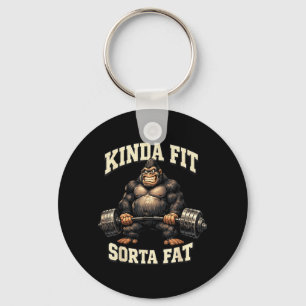 Lustiger Fitnessstudio-Gorilla_ Einigermaßen Fit Z Schlüsselanhänger