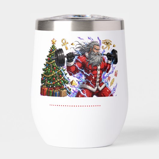 Lustiger Fitnessstudio-Weihnachtsmann stemmt Gewic (Vorderseite)