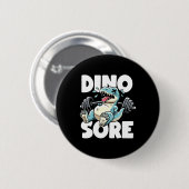 Lustiger Fitnessstudio-Workout Dinosaurier Gewicht Button (Vorne & Hinten)