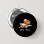 Lustiger Fitnessstudio-Workout-Dinosaurier-Gewicht Button (Vorne & Hinten)