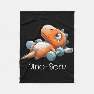 Lustiger Fitnessstudio-Workout-Dinosaurier-Gewicht Fleecedecke