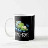 Lustiger Fitnessstudio-Workout-Dinosaurier-Gewicht Kaffeetasse (Links)