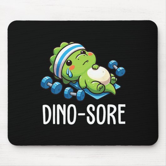 Lustiger Fitnessstudio-Workout-Dinosaurier-Gewicht Mousepad (Vorne)