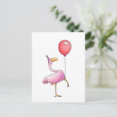 Lustiger Flamingo Alles Gute zum Geburtstag – Süße Postkarte (Stehend Vorderseite)