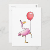 Lustiger Flamingo Alles Gute zum Geburtstag – Süße Postkarte (Vorne/Hinten)