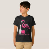 Lustiger Flamingo Bowling N Bowl Bowler  T-Shirt (Vorne ganz)