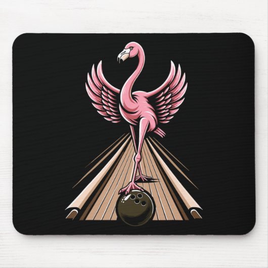 Lustiger Flamingo Bowling Spieler Bowler Kugel Spo Mousepad (Vorne)