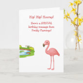 Lustiger Flamingo-Hüftalter Brenn Karte (Gelbe Blume)