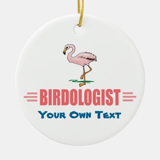 Lustiger Flamingo Keramik Ornament (Vorne)