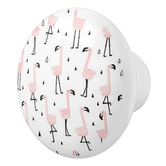 Lustiger Flamingo Keramik-Türknauf Keramikknauf (Rechts)