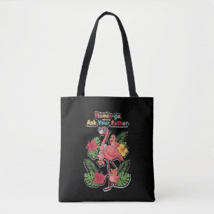 Lustiger Flamingo-Mama Frag Deinen Vater Retro-Tro Tasche