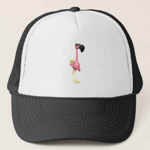 lustiger Flamingo mit Getränk Truckerkappe
