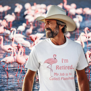 Lustiger Flamingo-Ruhestand auf dem Rasen T-Shirt