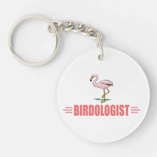 Lustiger Flamingo-Vogelbeobachtung Schlüsselanhänger