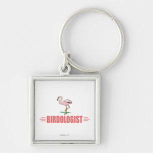 Lustiger Flamingo-Vogelbeobachtung Schlüsselanhänger
