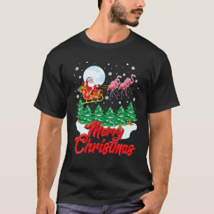 Lustiger Flamingo Weihnachtsmann Frohe Weihnachten T-Shirt