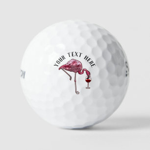 Lustiger Flamingo Weintrinker Neuheit individuell Golfball