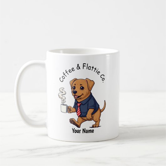Lustiger Flat-Coated-Retriever-Geschäftsanzug-Kaff Kaffeetasse (Links)