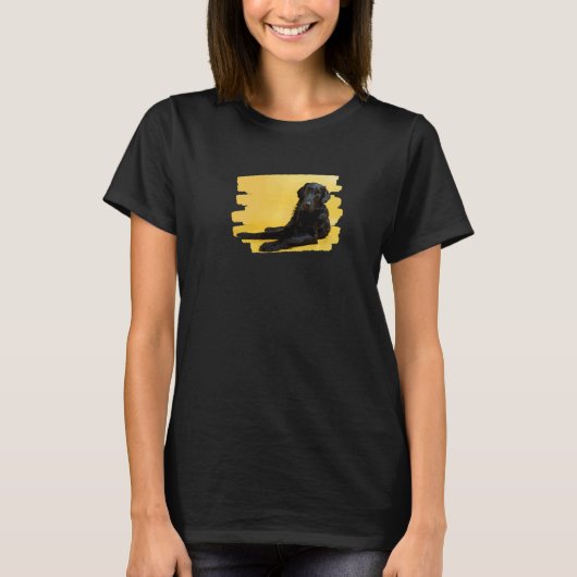Lustiger Flat Coated Retriever Hund T-Shirt (Vorderseite)