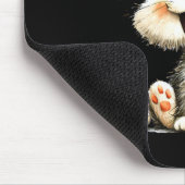 Lustiger flauschiger Hase mit wildem Fell süße Kan Mousepad (Ecke)