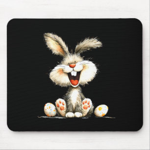 Lustiger flauschiger Hase mit wildem Fell süße Kan Mousepad