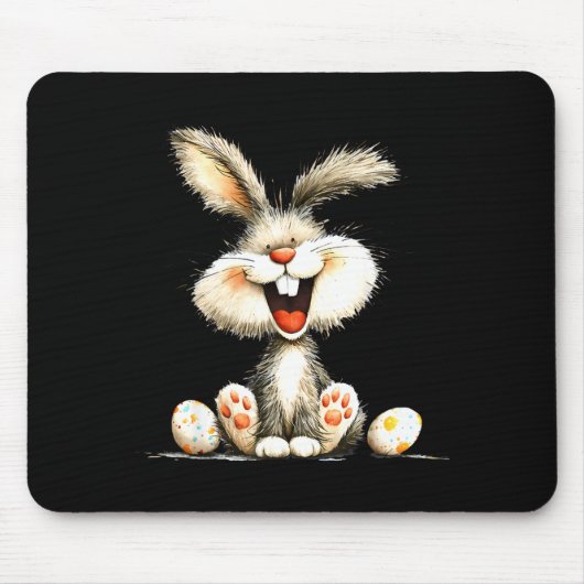 Lustiger flauschiger Hase mit wildem Fell süße Kan Mousepad (Vorne)