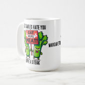 Lustiger Fleischfresser-Becher Kaffeetasse (Vorderseite Links)
