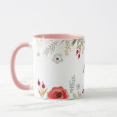 Lustiger floraler Personalisierter Name Zwei-Tone- Tasse (Links)