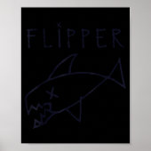 Lustiger Flossenfisch stirbt Sarkastische Grafik Poster (Vorne)