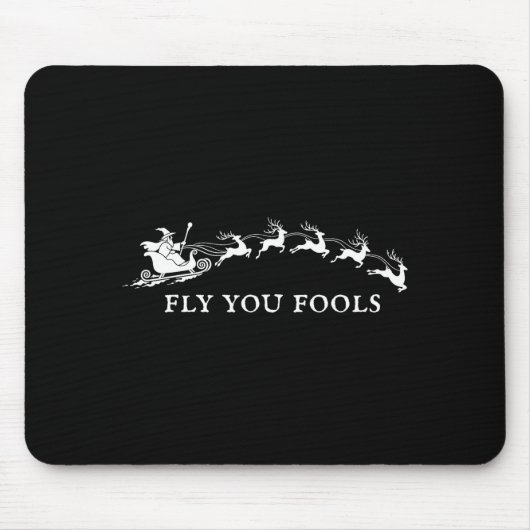 Lustiger Flug ihr Narren Weihnachtsmann Schlitten Mousepad (Vorne)