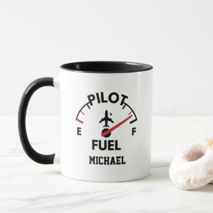 Lustiger Flugzitat-Pilot-Treibstoff personalisiert Tasse