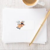 lustiger Flyer Cartoon Adressaufkleber (Insitu)