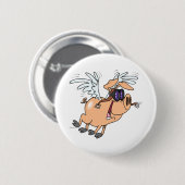 lustiger Flyer Cartoon Button (Vorne & Hinten)