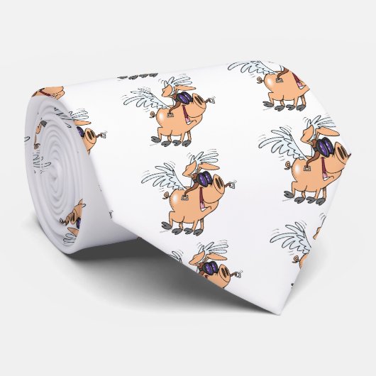 lustiger Flyer Cartoon Krawatte (Gerollt)