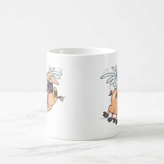 lustiger Flyer Cartoon Tasse (Mittel)