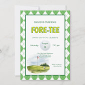 Lustiger Fore-tee Golf 40. Geburtstag  Einladung (Vorderseite)