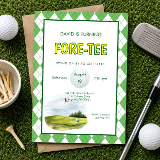 Lustiger Fore-tee Golf 40. Geburtstag Einladung