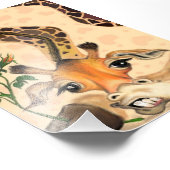 Lustiger Fotodruck mit romantischer Giraffe (Ecke)
