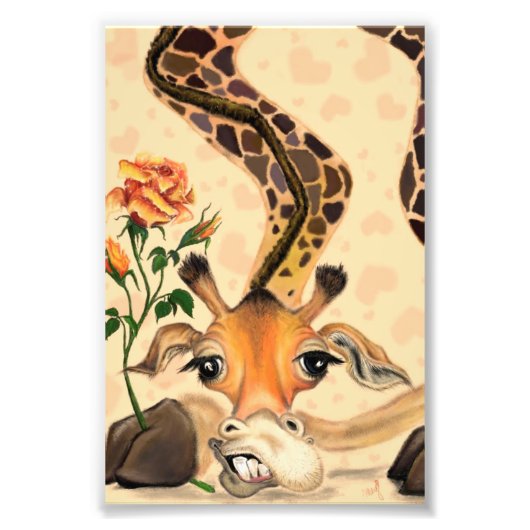 Lustiger Fotodruck mit romantischer Giraffe (Vorne)
