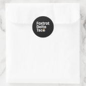 Lustiger Foxtrott Delta Taco7  Runder Aufkleber (Tasche)
