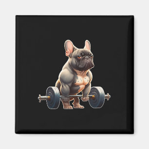 Lustiger französischer Bulldogge Bodybuilding Gym Magnet