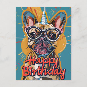 Lustiger Französischer Bulldogge Geburtstag Postkarte