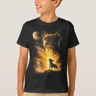 Lustiger Französischer Bulldogge Heult Mond Meme T-Shirt