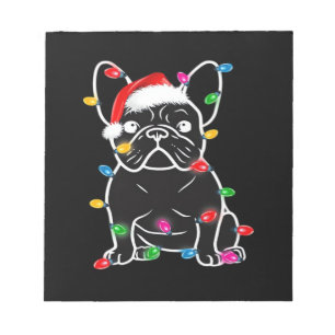 Lustiger Französischer Bulldogge Hund Baum Weihnac Notizblock