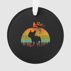 Lustiger Französischer Bulldogge Kürbis Hallowee Ornament